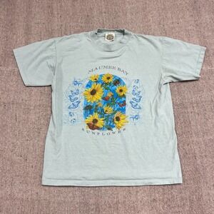 Vintage Maumee Bay Sunflower Shirt Mens Medium green 1990s